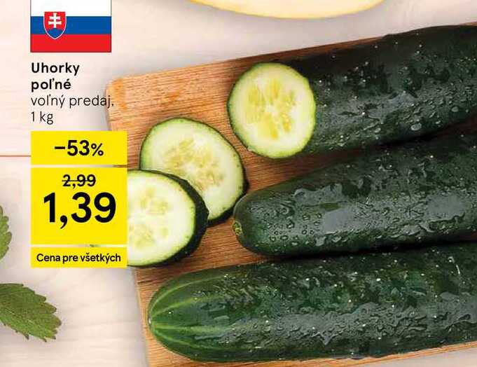 Uhorky poľné voľný predaj 1 kg 