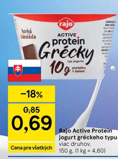 Rajo Active Protein jogurt gréckeho typu viac druhov 150 g