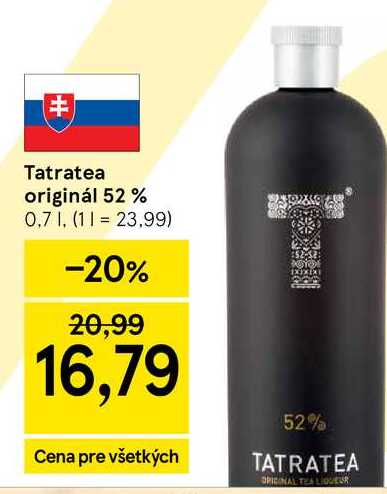 Tatratea originál 52 % 0,7l