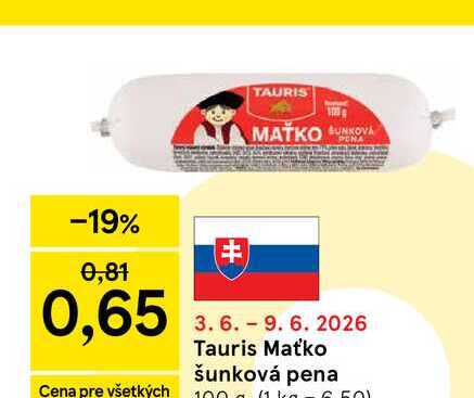 Tauris Maťko šunková pena 100 g