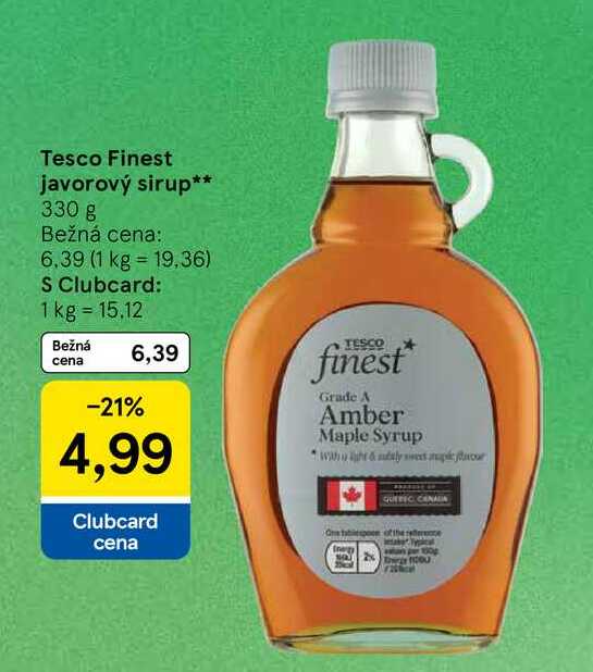 Tesco Finest javorový sirup 330 g