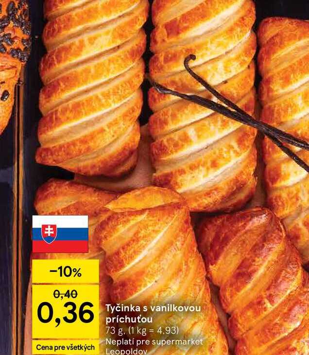 Tyčinka s vanilkovou príchuťou 73 g