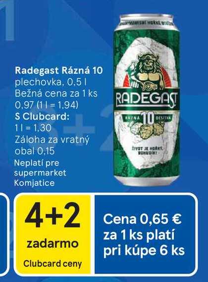 Radegast Rázná 10 plechovka, 0.5l