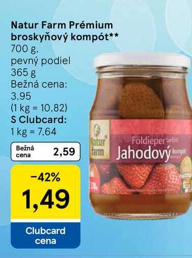 Natur Farm Prémium broskyňový kompót 700 g