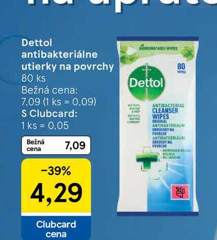 Dettol antibakteriálne utierky na povrchy 80 ks