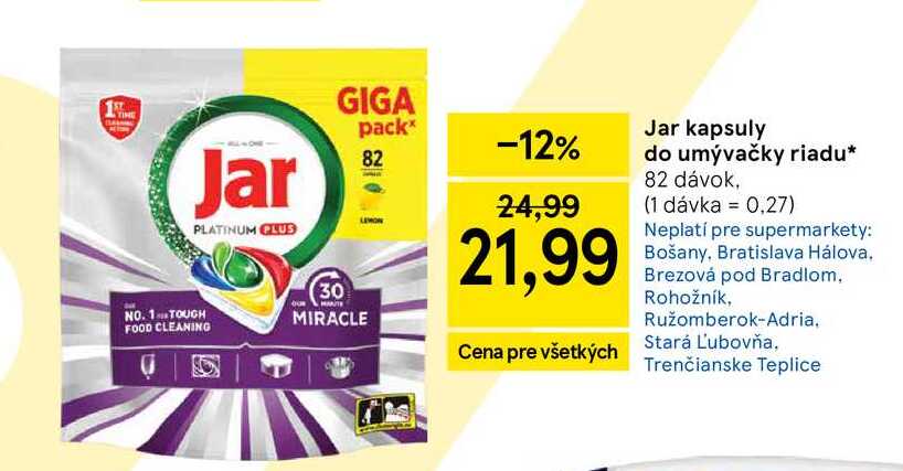 Jar kapsuly do umývačky riadu 82 dávok