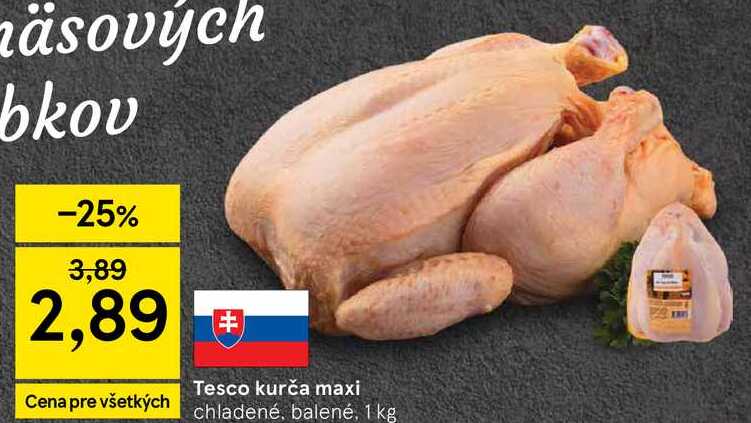 Tesco kurča maxi chladené, balené, 1 kg