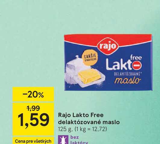 Rajo Lakto Free delaktózované maslo 125 g