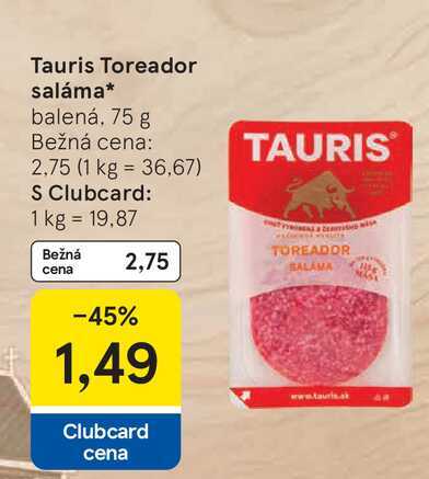 Tauris Toreador saláma balená, 75 g