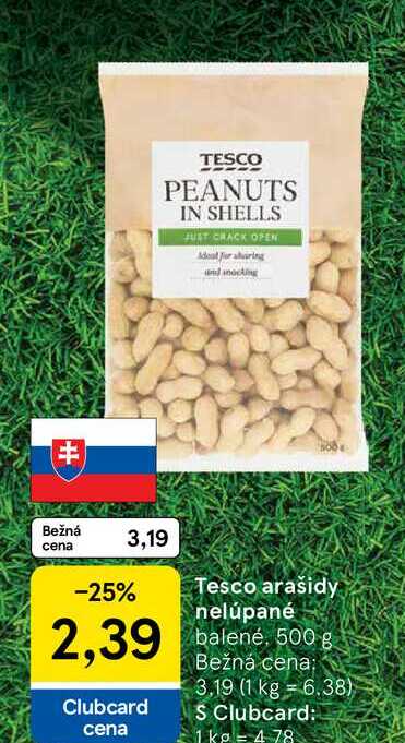 Tesco arašidy nelúpané balené 500 g