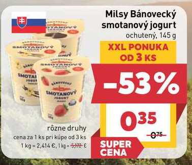 Milsy Bánovecký smotanový jogurt ochutený, 145 g 