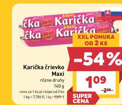 Karička črievko Maxi rôzne druhy 140 g