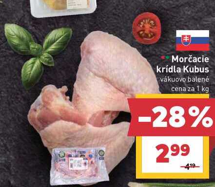 Morčacie krídla Kubus vákuovo balené cena za 1 kg