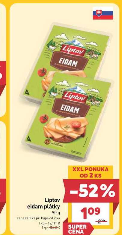 Liptov eidam plátky 90 g
