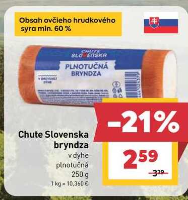 Chute Slovenska bryndza v dyhe plnotučná 250 g