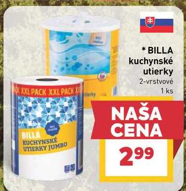 BILLA kuchynské utierky 2-vrstvové 1 ks