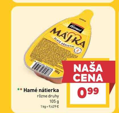 Hamé nátierka rôzne druhy 105 g