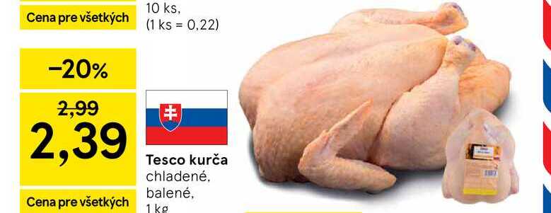Tesco kurča chladené balené, 1 kg