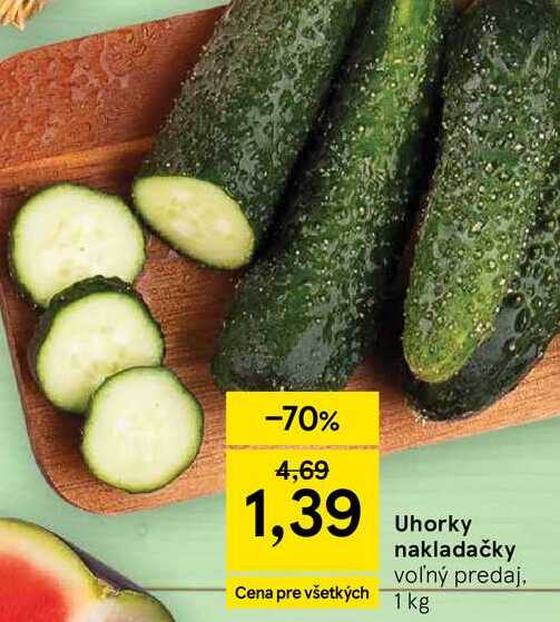 Uhorky nakladačky voľný predaj, 1 kg