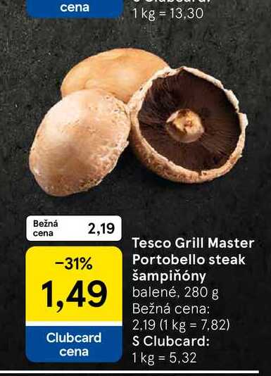 Tesco Grill Master Portobello steak šampiňóny 280 g