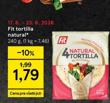 Fit tortilla natural 240 g