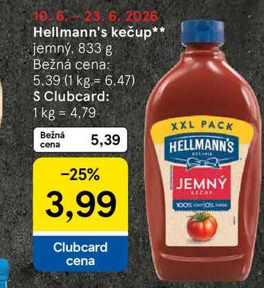 Hellmann's kečup jemný, 833 g 