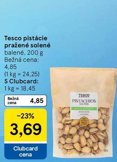 Tesco pistácie pražené solené balené, 200 g