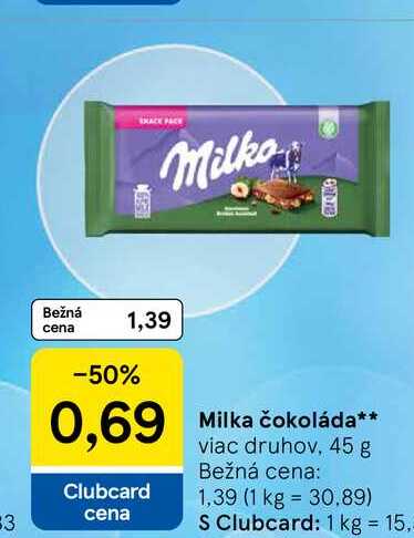 Milka čokoláda 45 g