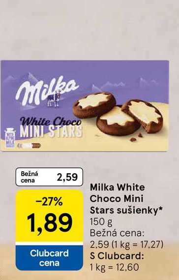 Milka White Choco Mini Stars sušienky 150g