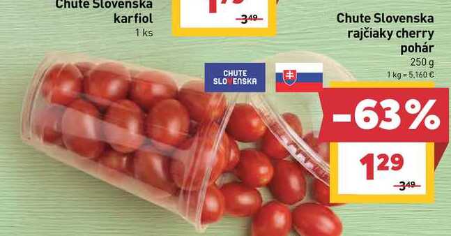 Chute Slovenska rajčiaky cherry pohár 250 g
