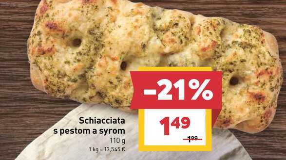 Schiacciata s pestom a syrom 110 g