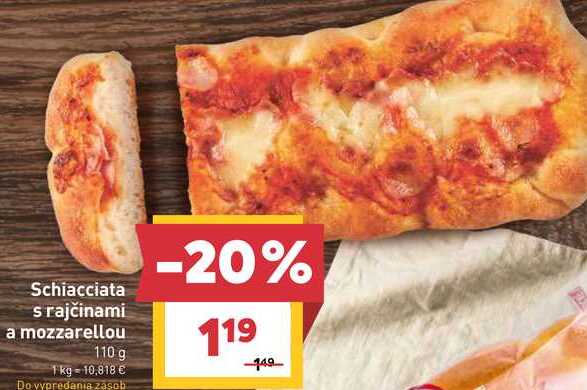 Schiacciata s rajčinami a mozzarellou 110 g