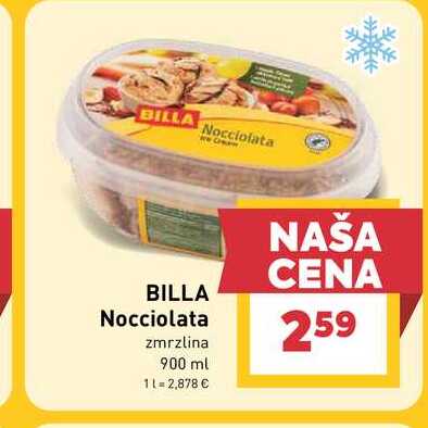 BILLA Nocciolata zmrzlina 900 ml 