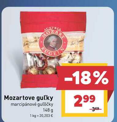 Mozartove guľky marcipánové guľôčky 148 g