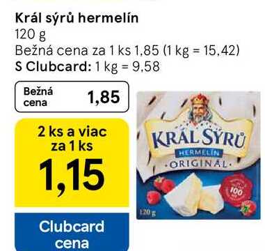 Král sýrů hermelín 120 g 