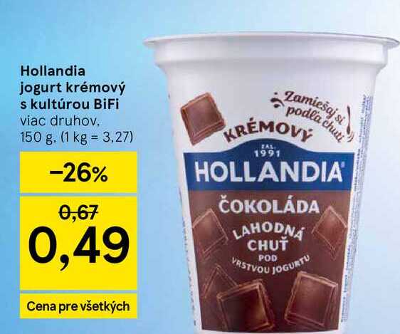 Hollandia jogurt krémový s kultúrou BiFi viac druhov 150 g