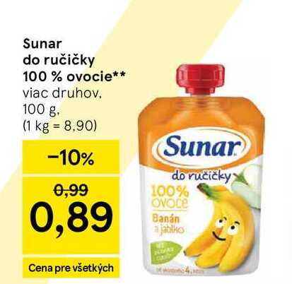 Sunar do ručičky 100% ovocie viac druhov 100 g