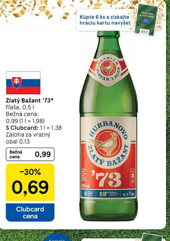 Zlatý Bažant '73 fľaša, 0,5l