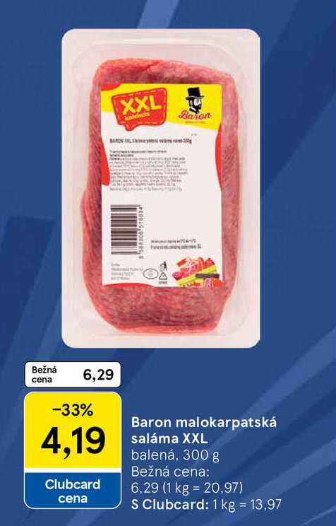 Baron malokarpatská saláma XXL balená, 300 g