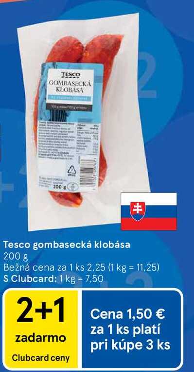 Tesco gombasecká klobása 200 g