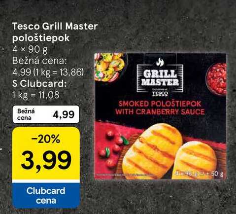 Tesco Grill Master pološtiepok 4 × 90 g