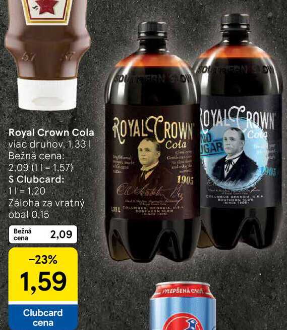 Royal Crown Cola viac druhov 1,33l