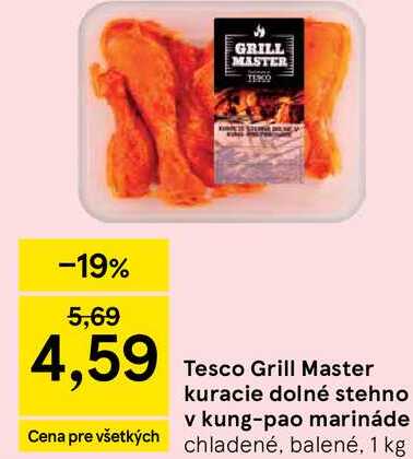 Tesco Grill Master kuracie dolné stehno v kung-pao marináde chladené, balené, 1 kg