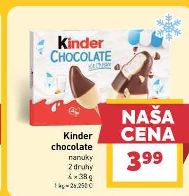 Kinder chocolate nanuky 2 druhy 4 x 38 g