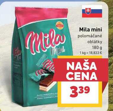 Mila mini polomáčané oblátky 180 g
