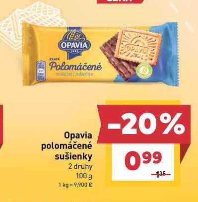 Opavia polomáčené sušienky 2 druhy 100 g  v akcii