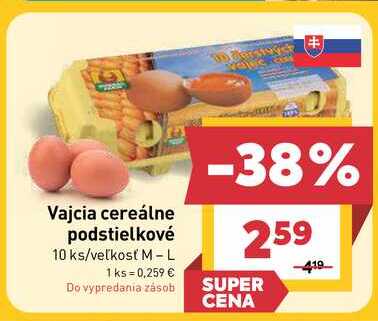 Vajcia cereálne podstielkové 10 ks/veľkosť M-L