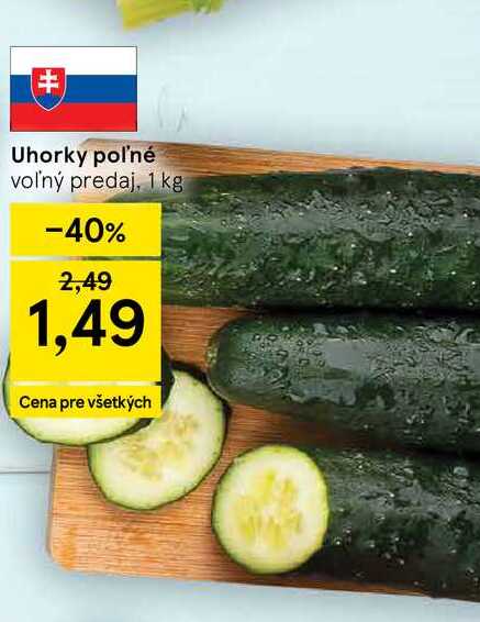 Uhorky poľné voľný predaj, 1 kg
