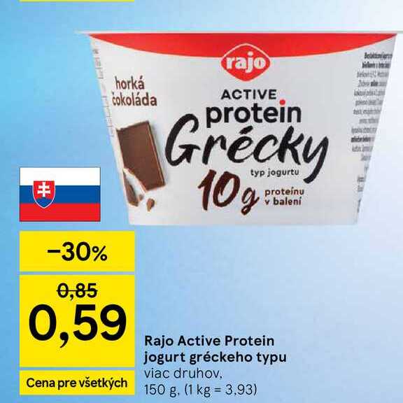 Rajo Active Protein jogurt gréckeho typu viac druhov 150 g