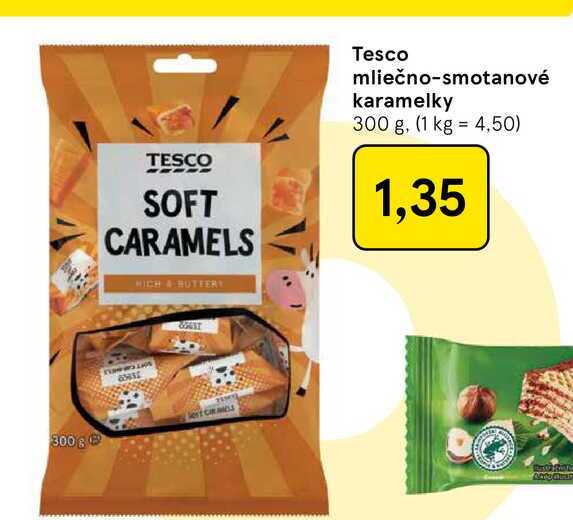Tesco mliečno-smotanové karamelky 300 g